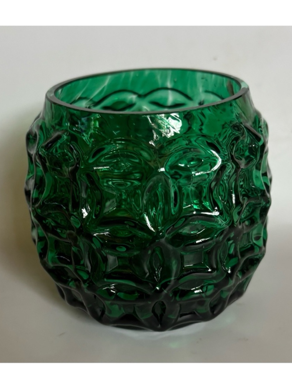 Glass Eye Studio Maritime Sea Haven Emerald  Handblown  Candle Holder